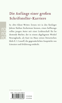 Zusatzmaterial 9783499238628 U4 von Der Ghost Writer von Philip Roth
