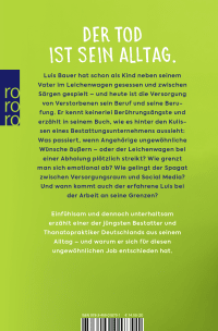 Zusatzmaterial 9783499018701 U4 von Bestatters Diary: Der Tod ist mein Job: Geschichten aus einem ungewöhnlichen Alltag von Luis Bauer, Katharina Worsch