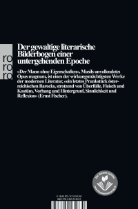Zusatzmaterial 9783499134630 U4 von Der Mann ohne Eigenschaften II: Aus dem Nachlass von Robert Musil