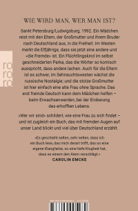 Zusatzmaterial 9783499005282 U4 von Wer wir sind von Lena Gorelik