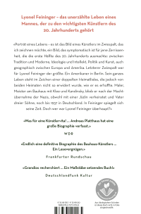 Zusatzmaterial 9783737101165 U4 von Lyonel Feininger: Porträt eines Lebens von Andreas Platthaus