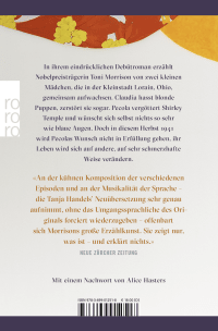 Zusatzmaterial 9783499012518 U4 von Sehr blaue Augen von Toni Morrison