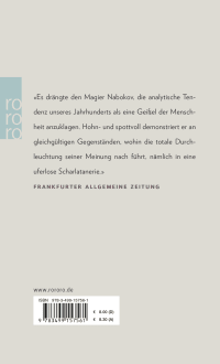 Zusatzmaterial 9783499157561 U4 von Durchsichtige Dinge von Vladimir Nabokov