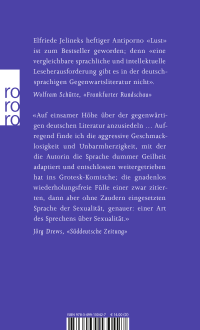 Zusatzmaterial 9783499130427 U4 von Lust von Elfriede Jelinek