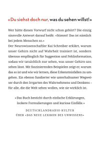 Zusatzmaterial 9783737100557 U4 von TRUE LIES: WHY WE DON’T  BELIEVE WHAT WE SEE: Warum wir nicht glauben, was wir sehen von Kai Schreiber