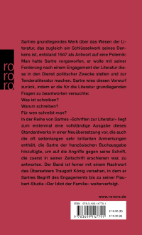 Zusatzmaterial 9783499147791 U4 von Was ist Literatur? von Jean-Paul Sartre