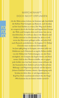 Zusatzmaterial 9783499259937 U4 von Der Spaziergang von Rostock nach Syrakus von Friedrich Christian Delius