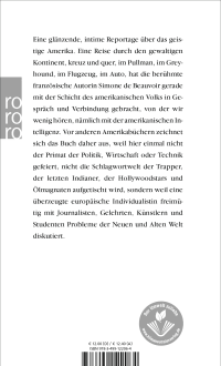 Zusatzmaterial 9783499122064 U4 von Amerika Tag und Nacht: Reisetagebuch 1947 von Simone de Beauvoir