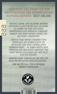 Zusatzmaterial 9783499245350 U4 von Partitur des Todes von Jan Seghers