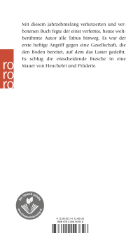Zusatzmaterial 9783499143618 U4 von Wendekreis des Krebses von Henry Miller