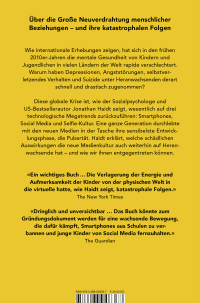 Zusatzmaterial 9783498028367 U4 von Generation Angst: Wie wir unsere Kinder an die virtuelle Welt verlieren und ihre psychische Gesundheit aufs Spiel setzen von Jonathan Haidt