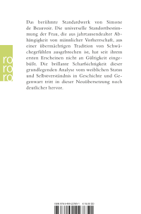 Zusatzmaterial 9783499227851 U4 von Das andere Geschlecht: Sitte und Sexus der Frau von Simone de Beauvoir