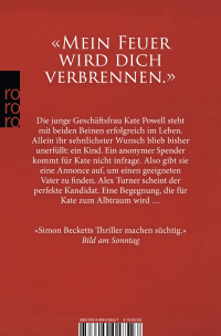 Zusatzmaterial 9783499018527 U4 von Flammenbrut von Simon Beckett
