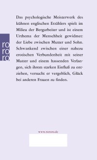 Zusatzmaterial 9783499142123 U4 von Söhne und Liebhaber von D. H. Lawrence