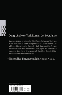 Zusatzmaterial 9783499236747 U4 von Fegefeuer der Eitelkeiten von Tom Wolfe