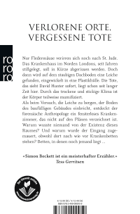 Zusatzmaterial 9783499000959 U4 von Die ewigen Toten von Simon Beckett