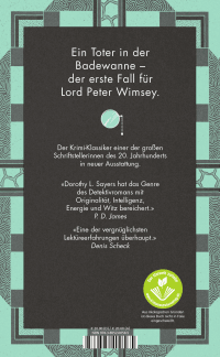 Zusatzmaterial 9783805200585 U4 von Ein Toter zu wenig: Ein Fall für Lord Peter Wimsey von Dorothy L. Sayers