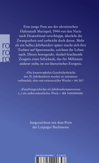 Zusatzmaterial 9783499290657 U4 von Sie kam aus Mariupol von Natascha Wodin