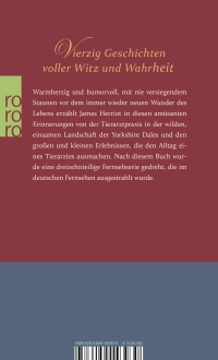 Zusatzmaterial 9783499143939 U4 von Der Doktor und das liebe Vieh: Als Tierarzt in den grünen Hügeln von Yorkshire von James Herriot