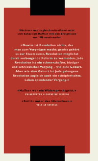Zusatzmaterial 9783498030421 U4 von Die deutsche Revolution 1918/19 von Sebastian Haffner