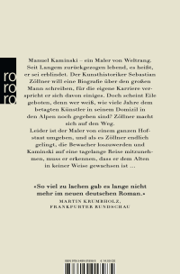 Zusatzmaterial 9783499018985 U4 von Ich und Kaminski von Daniel Kehlmann