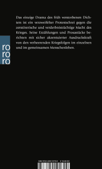 Zusatzmaterial 9783499101700 U4 von Draußen vor der Tür: und ausgewählte Erzählungen von Wolfgang Borchert