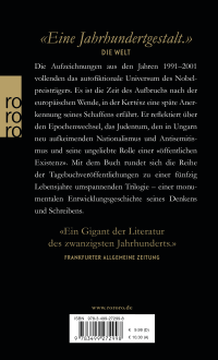 Zusatzmaterial 9783499272998 U4 von Der Betrachter: Aufzeichnungen 1991-2001 von Imre Kertész