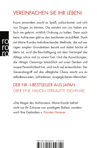 Zusatzmaterial 9783499624810 U4 von Magic Cleaning: Wie richtiges Aufräumen Ihr Leben verändert von Marie Kondo