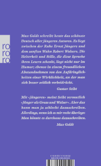 Zusatzmaterial 9783499242540 U4 von Vom Zauber des seitlich dran Vorbeigehens: Prosa und Szenen 2002 - 2004 von Max Goldt
