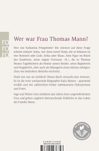 Zusatzmaterial 9783499236648 U4 von Frau Thomas Mann: Das Leben der Katharina Pringsheim von Inge Jens, Walter Jens