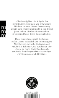 Zusatzmaterial 9783499221903 U4 von Kleine Prosa von Albert Camus