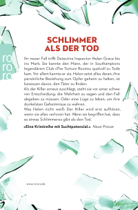 Zusatzmaterial 9783499290497 U4 von D.I. Helen Grace: Letzter Schmerz von Matthew J. Arlidge