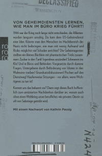Zusatzmaterial 9783499634161 U4 von Das kleine Sabotage-Handbuch von 1944: Die besten Tricks des amerikanischen Geheimdienstes im Kampf gegen Hitler von US Office of Strategic Services