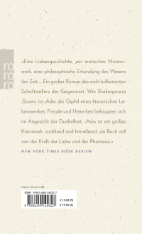 Zusatzmaterial 9783499140327 U4 von Ada oder Das Verlangen: Eine Familienchronik von Vladimir Nabokov