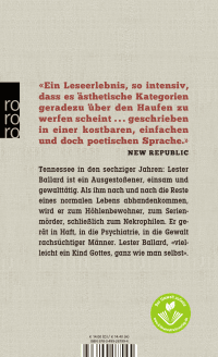 Zusatzmaterial 9783499267994 U4 von Ein Kind Gottes von Cormac McCarthy