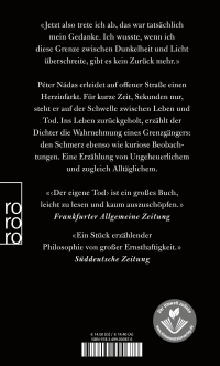 Zusatzmaterial 9783499000676 U4 von Der eigene Tod von Péter Nádas