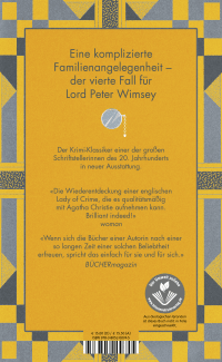 Zusatzmaterial 9783805200745 U4 von Ärger im Bellona-Club: Ein Fall für Lord Peter Wimsey von Dorothy L. Sayers
