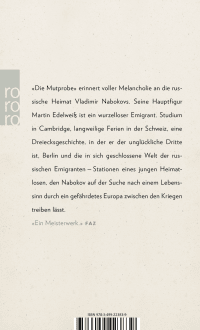 Zusatzmaterial 9783499223839 U4 von Die Mutprobe von Vladimir Nabokov
