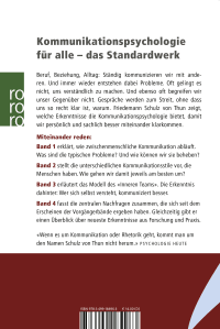 Zusatzmaterial 9783499184963 U4 von Miteinander reden 2: Stile, Werte und Persönlichkeitsentwicklung: Differentielle Psychologie der Kommunikation von Friedemann Schulz von Thun