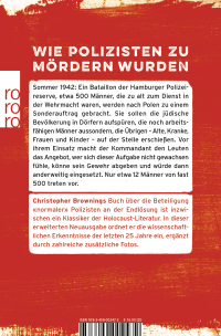 Zusatzmaterial 9783499002472 U4 von Ganz normale Männer: Das Reserve-Polizeibataillon 101 und die "Endlösung" in Polen von Christopher R. Browning