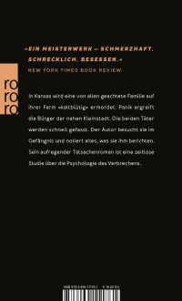 Zusatzmaterial 9783499111761 U4 von Kaltblütig: Wahrheitsgemäßer Bericht über einen mehrfachen Mord und seine Folgen von Truman Capote