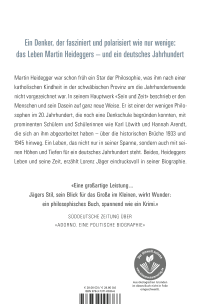 Zusatzmaterial 9783737100366 U4 von Heidegger: Ein deutsches Leben von Lorenz Jäger