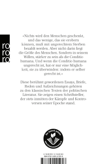 Zusatzmaterial 9783499221958 U4 von Fragen der Zeit von Albert Camus
