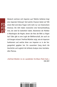 Zusatzmaterial 9783499622137 U4 von Imperien: Die Logik der Weltherrschaft - vom Alten Rom bis zu den Vereinigten Staaten von Herfried Münkler