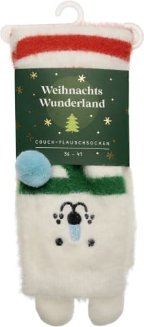 Produktbild von Weihnachtswunderland, Couch-Flauschsocken, Eisbär, Größe 36-41