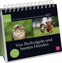 Produktbild von Postkartenkalender 2027: Von Pechvögeln und bunten Hunden: Ein tierisch guter Wochenkalender