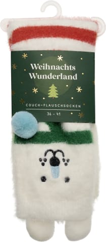 Produktbild von Weihnachtswunderland, Couch-Flauschsocken, Eisbär, Größe 36-41