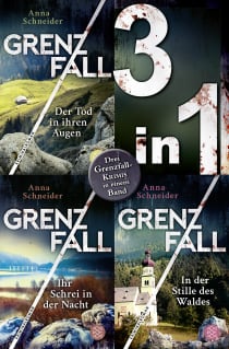 Buchcover von Grenzfall – Der Tod in ihren Augen / Ihr Schrei in der Nacht / In der Stille des Waldes – Drei Krimis in einem Band von Anna Schneider