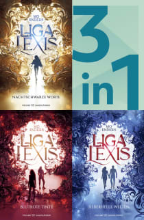 Buchcover von Bookford Manor Trilogie Band 1-3 in einem Bundle: Liga Lexis Nachtschwarze Worte / Blutrote Tinte / Silberhelle Welten