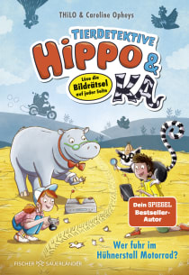 Buchcover von Tierdetektive Hippo & Ka – Wer fuhr im Hühnerstall Motorrad? : Löse die Bildrätsel auf jeder Seite von THiLO